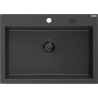 Mexen Elix 1-kambriline graniitvalamu 700 x 500 mm, must tähniline, must sifoon - 6526701005-76-B