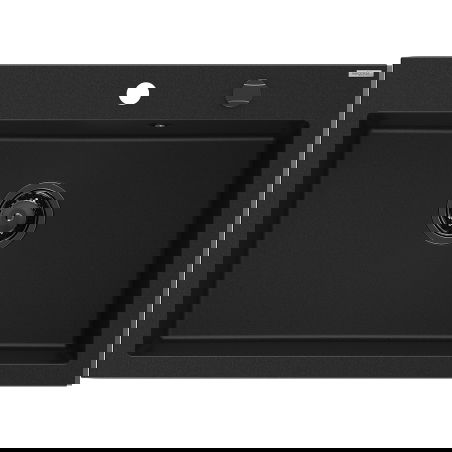 Mexen Elix granitē izlietne ar vienu nodalījumu 700 x 500 mm, melna, melns sifons - 6526701005-77-B