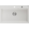 Mexen Elix graniidist 1-kauseline valamu 800 x 500 mm, valge, kroom sifoon - 6527801005-20