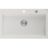 Mexen Elix Granitspüle 1-Becken 800 x 500 mm, weiß, Siphon Chrom - 6527801005-20