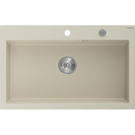 Mexen Elix graniidist valamu, ühekohaline, 800 x 500 mm, beež, kroomitud sifoon - 6527801005-69