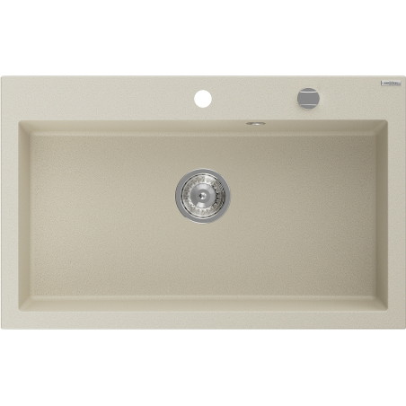 Mexen Elix zlewozmywak granitowy 1-komorowy 800 x 500 mm, beżowy, syfon chrom - 6527801005-69