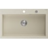 Mexen Elix évier en granit 1-bac 800 x 500 mm, beige, siphon chromé - 6527801005-69