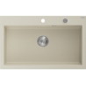 Mexen Elix granitni sudoper s jednom komorom 800 x 500 mm, bež, kromirani sifon - 6527801005-69