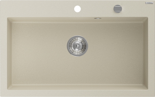 Mexen Elix Νεροχύτης Γρανίτης Μονής Θέσης 800 x 500 mm, Μπεζ, Σιφόνι Χρώμιο