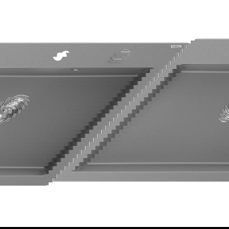 Mexen Elix fregadero de granito de 1 cubeta 800 x 500 mm, gris, sifón cromo - 6527801005-71