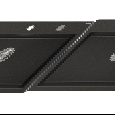 Mexen Elix granitno korito za pomivalno korito z eno komoro 800 x 500 mm, črno/zlato kovinsko, kromiran sifon - 6527801005-75