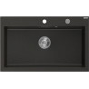 Mexen Elix Granitspüle 1-Becken 800 x 500 mm, Schwarz/Gold Metallic, Chrom Siphon - 6527801005-75