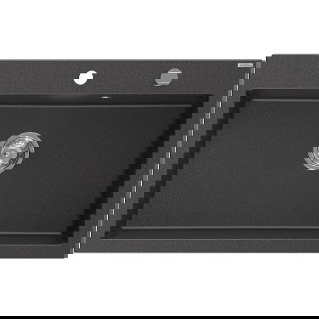 Mexen Elix granieten gootsteen 1-komorige 800 x 500 mm, zwart gespikkeld, sifon chroom - 6527801005-76