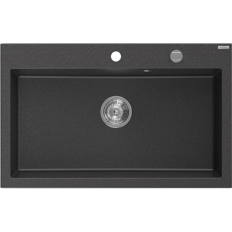 Mexen Elix graniidist köögivalamu, 1-kauseline, 800 x 500 mm, must täpiline, kroom si sifoon - 6527801005-76