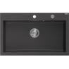 Mexen Elix 1-Bowl Granite Sink 800 x 500 mm, Black Speckled, Chrome Siphon - 6527801005-76