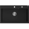 Mexen Elix évier en granit 1 bac 800 x 500 mm, noir, siphon chromé - 6527801005-77