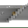 Mexen Elix granieten spoelbak 1-komer 800 x 500 mm, grijs, gouden sifon - 6527801005-71-G