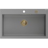 Mexen Elix graniidist 1-kambriline valamu 800 x 500 mm, hall, kuldne sifoon - 6527801005-71-G