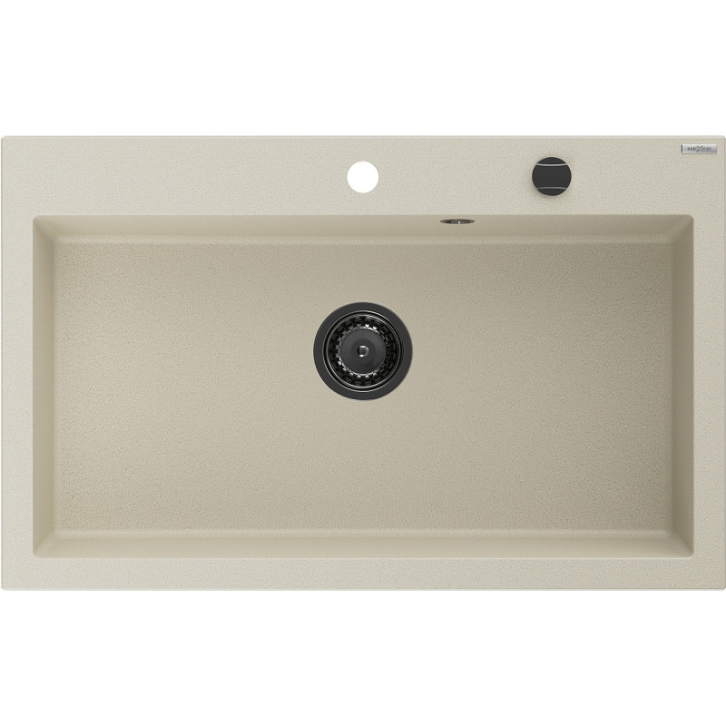 Mexen Elix 1-komoriline graniitköögivalamu, 800 x 500 mm, beež, must sifoon - 6527801005-69-B