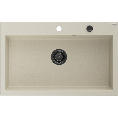 Mexen Elix 1-komoriline graniitköögivalamu, 800 x 500 mm, beež, must sifoon - 6527801005-69-B