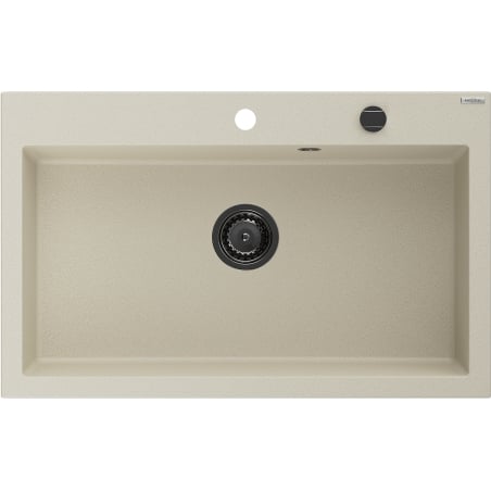 Mexen Elix granite kitchen sink 1-bowl 800 x 500 mm, beige, black siphon - 6527801005-69-B