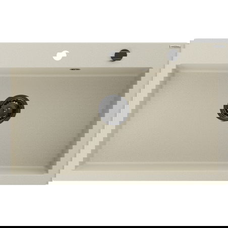Mexen Elix granitno pomivalno korito z 1 prekatom 800 x 500 mm, bež, črn sifon - 6527801005-69-B