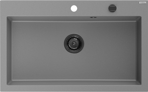 Mexen Elix granitdiskho med en skål 800 x 500 mm, grå, svart avlopp - 6527801005-71-B