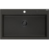 Mexen Elix zlewozmywak granitowy 1-komorowy 800 x 500 mm, czarny/złoty metalik, syfon czarny - 6527801005-75-B