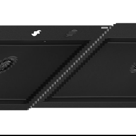 Mexen Elix fregadero de granito de 1 seno 800 x 500 mm, negro, sifón negro - 6527801005-77-B