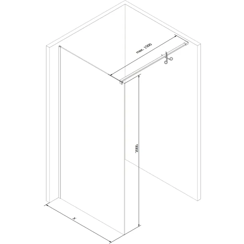 Mexen Kioto paroi de douche Walk-in 130 x 200 cm, transparent/givré 8 mm, or rose - 800-130-101-60-35