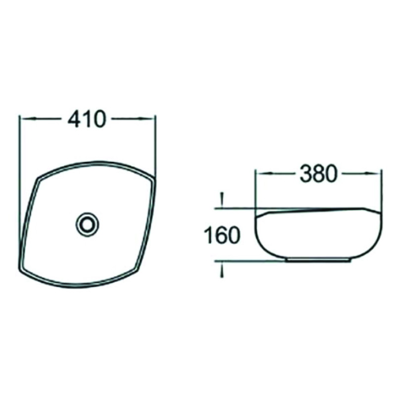 Mexen Enrica countertop sink 41 x 38 cm, white - 21904100