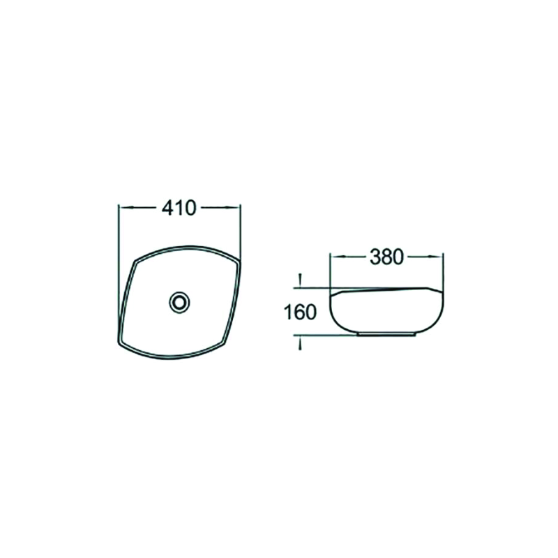 Mexen Enrica lavabo de encimera 41 x 38 cm, blanco - 21904100