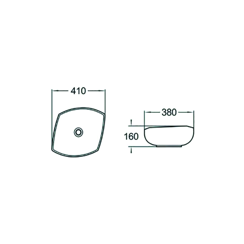 Mexen Enrica lavabo sobre encimera 41 x 38 cm, blanco - 21904100