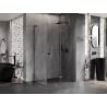 Mexen Lunar-F L preklopna tuš kabina desna 90 x 80 cm, prozirna, brušena siva - 836L-090-080-66-00-P