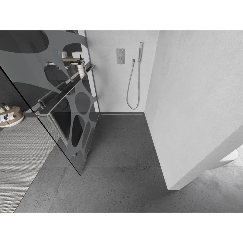 Mexen Kioto+ dušisein riiuliga Walk-in 70 x 200 cm, valge laine, kroom - 800-070-121-01-97