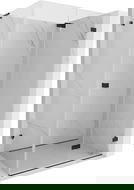 Mexen Lunar-F L πτυσσόμενη καμπίνα ντους δεξιά 90 x 80 εκ., διάφανη, μαύρη
