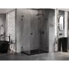 Mexen Lunar-F L folding shower cabin right 90 x 80 cm, transparent, black - 836L-090-080-70-00-P