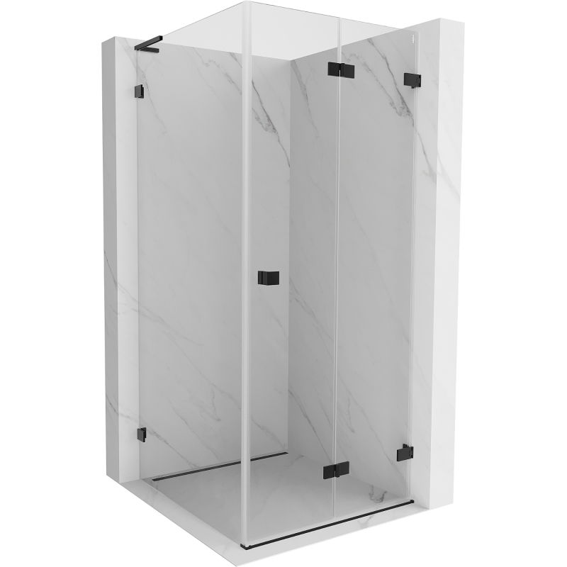 Mexen Lunar-F L Duschkabine klappbar rechts 90 x 90 cm, transparent, schwarz - 836L-090-090-70-00-P