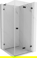 Mexen Lunar-F L klappt Duschkabine rechts 90 x 90 cm, transparent, schwaarz - 836L-090-090-70-00-P