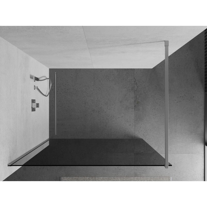 Mexen Kioto Duschwand Walk-in 140 x 200 cm, graphit 8 mm, Chrom - 800-140-101-01-40