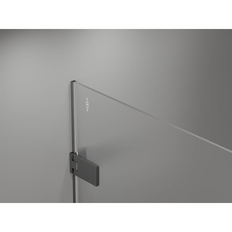Mexen Lunar-F L sklopiva desna tuš kabina 90 x 80 cm, prozirna, gun metal - 836L-090-080-95-00-P