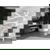 Mexen Kioto+ Duschwand mit Ablage Walk-in 140 x 200 cm, weiße Welle, Chrom - 800-140-121-01-97