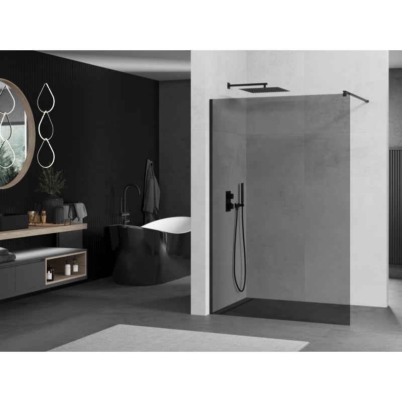 Mexen Kioto dušisein Walk-in 140 x 200 cm, grafiit 8 mm, must - 800-140-101-70-40
