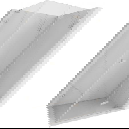 Mexen Lunar-F L klappbare Duschkabine rechts 80 x 70 cm, transparent, gebürsteter Nickel - 836L-080-070-97-00-P