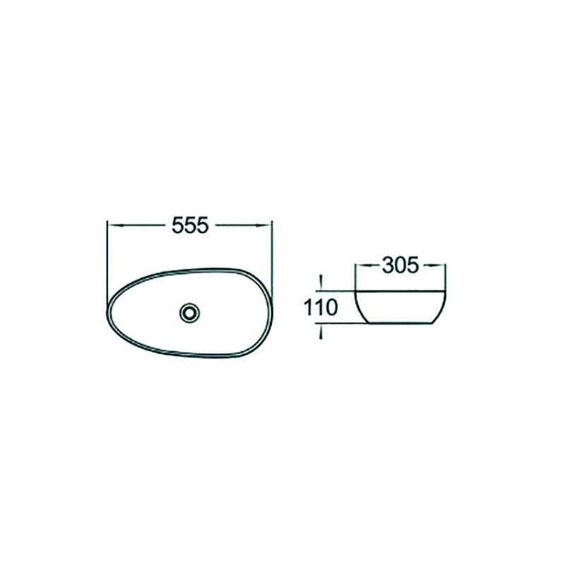 Mexen Lucia tason päälle asennettava pesuallas 55 x 30 cm, valkoinen - 21925500