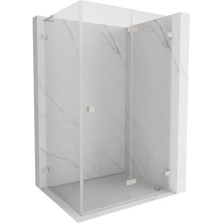 Mexen Lunar-F L right folding shower enclosure 95 x 80 cm, transparent, brushed nickel - 836L-095-080-97-00-P