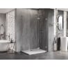 Mexen Lunar-F L cabine de douche pliante droite 95 x 90 cm, transparent, nickel brossé - 836L-095-090-97-00-P