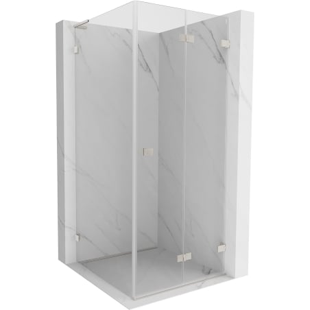 Mexen Lunar-F L folding shower cabin right 100 x 100 cm, transparent, brushed nickel - 836L-100-100-97-00-P