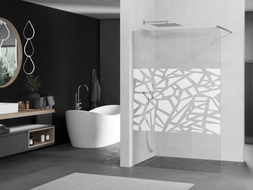 Mexen Kioto zid za tuš Walk-in 100 x 200 cm, bijeli uzorak 8 mm, krom - 800-100-101-01-85