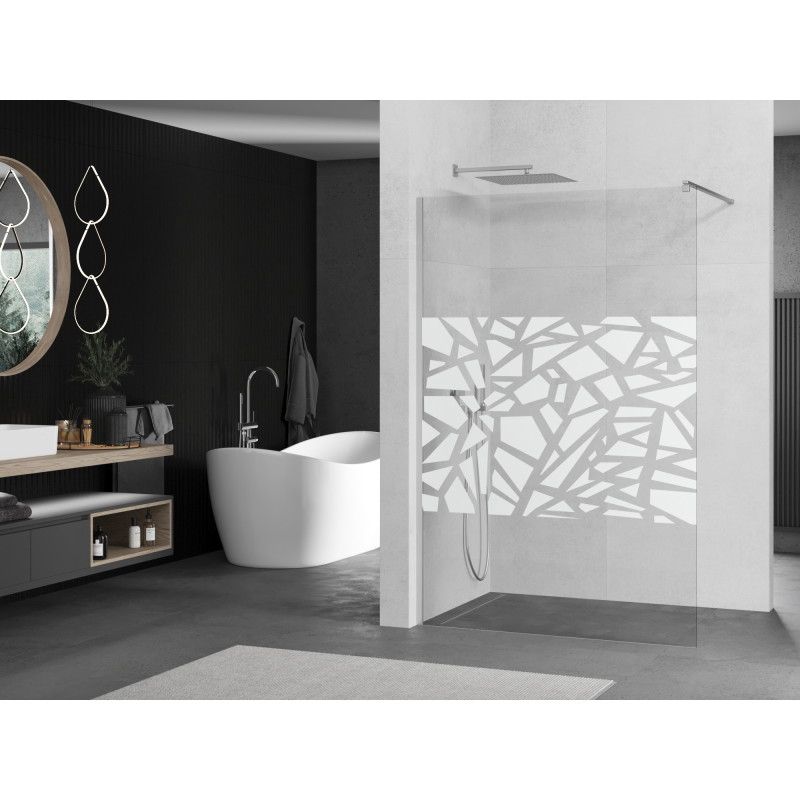 Mexen Kioto dušisein Walk-in 120 x 200 cm, valge muster 8 mm, kroom - 800-120-101-01-85