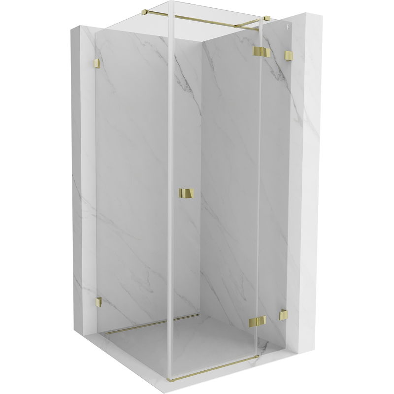 Mexen Lunar T duschkabin fällbar höger 120 x 120 cm, transparent, guld - 834T-120-120-50-00-P
