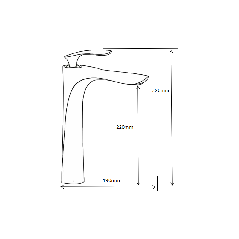 Mexen Lily grifo de lavabo alto, blanco/dorado - 73610-25