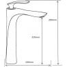 Mexen Lily tall bathroom faucet, white/gold - 73610-25