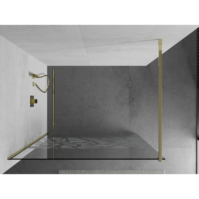 Mexen Kioto douchewand Walk-in 120 x 200 cm, wit patroon 8 mm, goud - 800-120-101-50-85